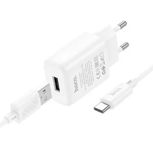Incarcator de retea Hoco C134A Solid single-port charger set(Type-C) [White]